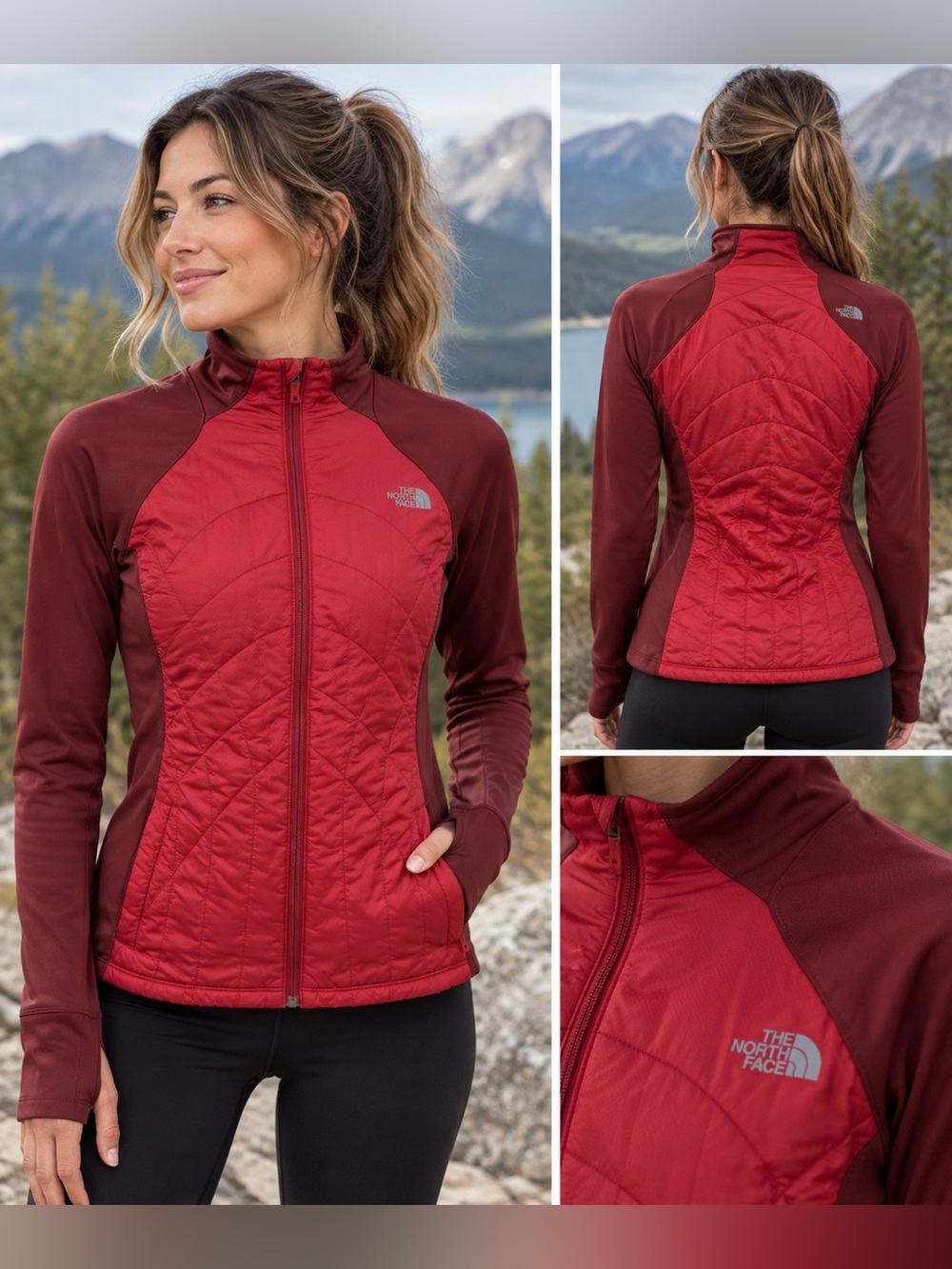 The North Face Women’s FlashDry Hybrid Insulated Jacket Red Burgundy Small